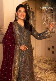 Shehnai by Asim Jofa Embroidered Raw Silk Unstitched 3Pc Suit AJSH-07