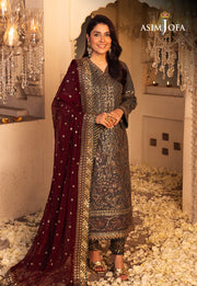 Shehnai by Asim Jofa Embroidered Raw Silk Unstitched 3Pc Suit AJSH-07