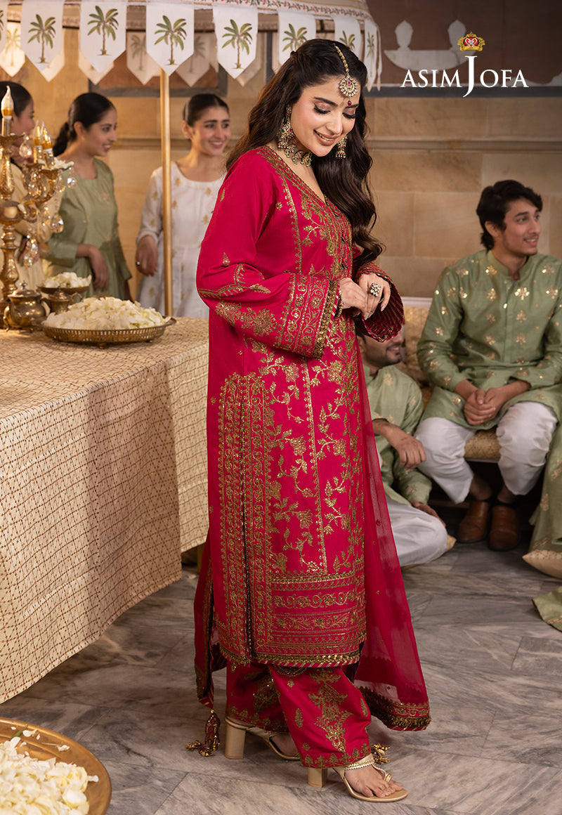 Shehnai by Asim Jofa Embroidered Raw Silk Unstitched 3Pc Suit AJSH-09