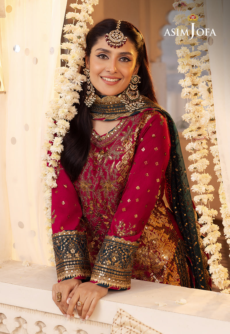 Shehnai by Asim Jofa Embroidered Raw Silk Unstitched 3Pc Suit AJSH-19