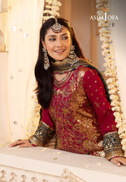Shehnai by Asim Jofa Embroidered Raw Silk Unstitched 3Pc Suit AJSH-19