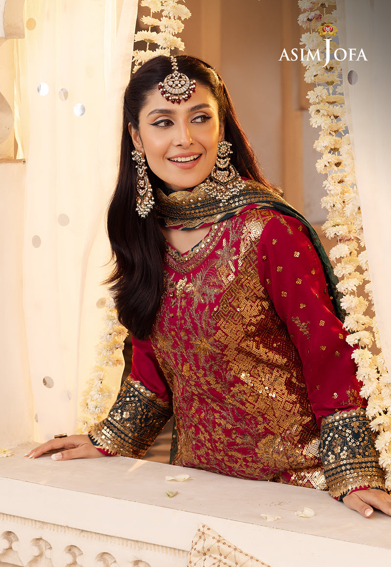 Shehnai by Asim Jofa Embroidered Raw Silk Unstitched 3Pc Suit AJSH-19