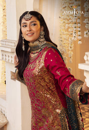 Shehnai by Asim Jofa Embroidered Raw Silk Unstitched 3Pc Suit AJSH-19