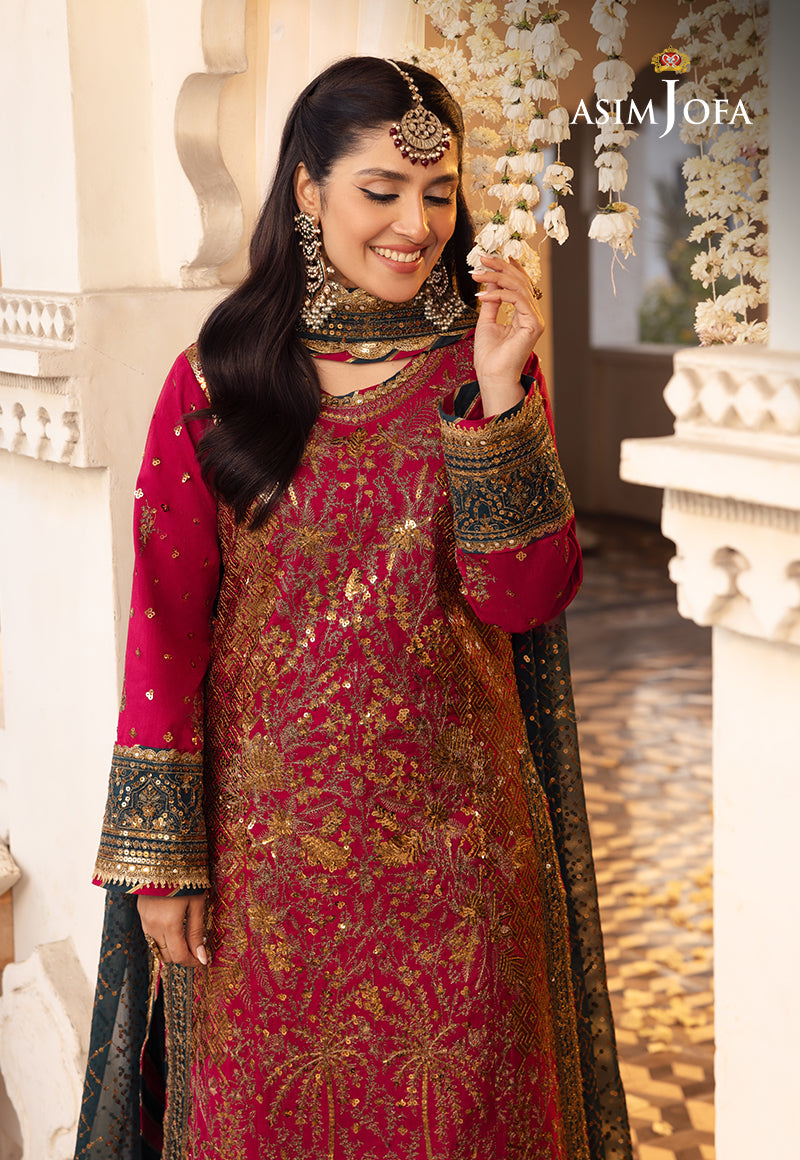 Shehnai by Asim Jofa Embroidered Raw Silk Unstitched 3Pc Suit AJSH-19