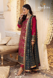 Shehnai by Asim Jofa Embroidered Raw Silk Unstitched 3Pc Suit AJSH-19
