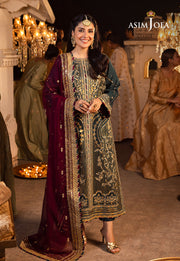 Shehnai by Asim Jofa Embroidered Raw Silk Unstitched 3Pc Suit AJSH-20