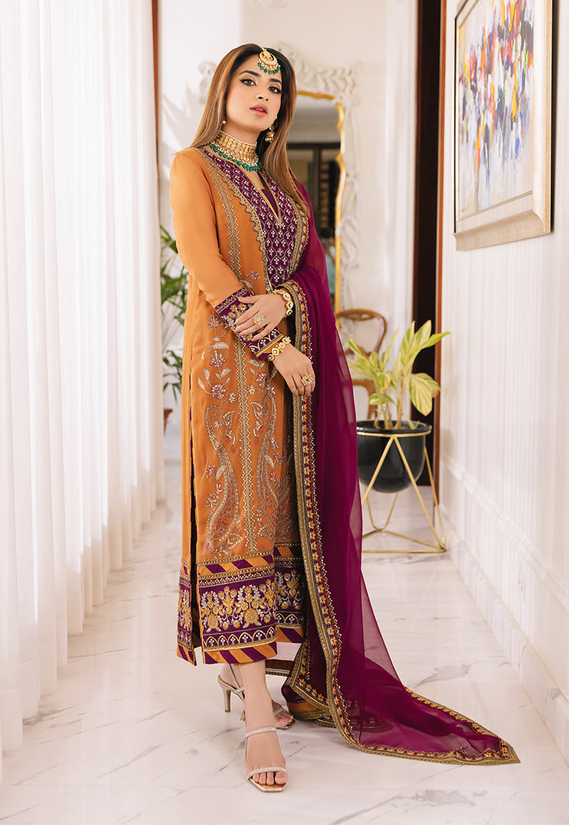 Asim Jofa Noorie Maahru Merub Unstitched Embroidered 3Pc Suit AJSM-38