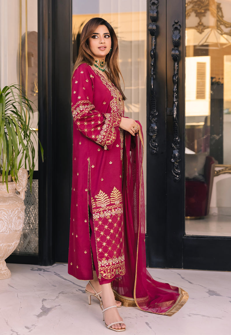 Asim Jofa Noorie Maahru Merub Unstitched Embroidered 3Pc Suit AJSM-46