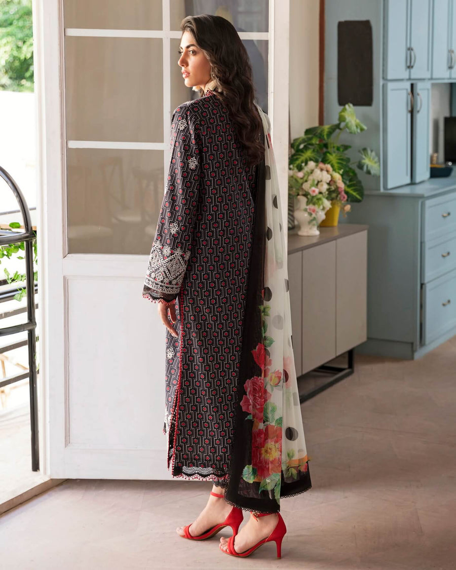 Afrozeh Printkari Unstitched Embroidered Lawn 3Pc Suit AL-23-V4-10 Twilight