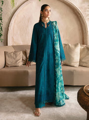Afrozeh Cascade Embroidered Luxury Lawn Unstitched 3Pc Suit - Mia