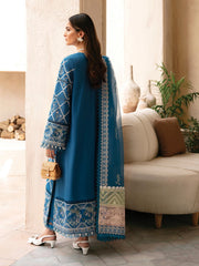 Afrozeh Cascade Embroidered Luxury Lawn Unstitched 3Pc Suit - Amelia