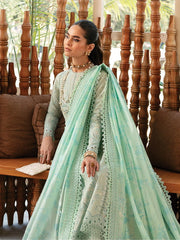 Afrozeh Cascade Embroidered Luxury Lawn Unstitched 3Pc Suit - Willow
