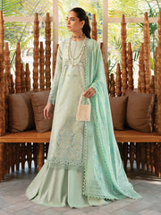 Afrozeh Cascade Embroidered Luxury Lawn Unstitched 3Pc Suit - Willow