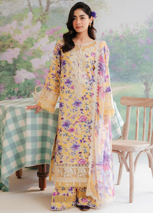 Afrozeh The Floral Charm Embroidered Lawn Unstitched 3Pc Suit AL-24-V1-01