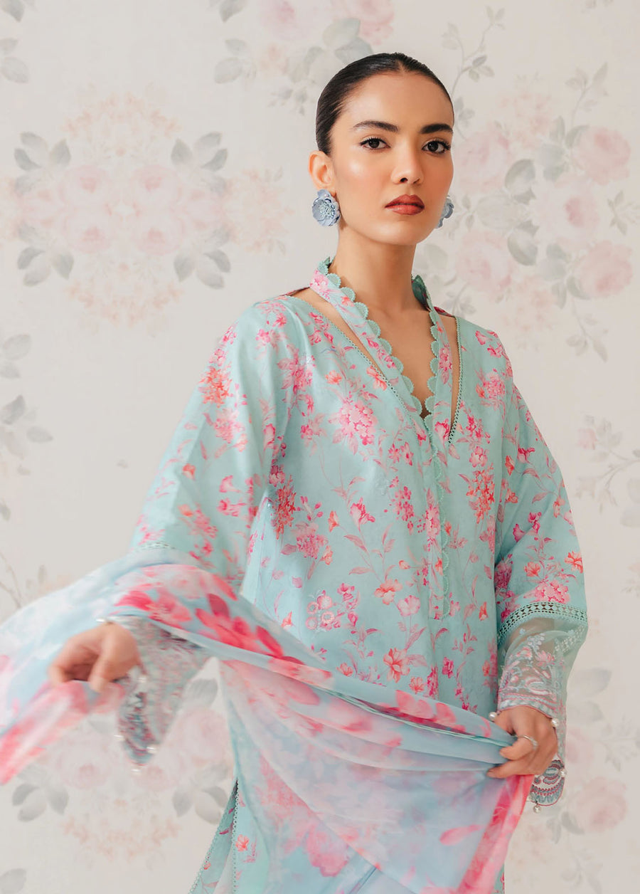Afrozeh The Floral Charm Embroidered Lawn Unstitched 3Pc Suit AL-24-V1-07