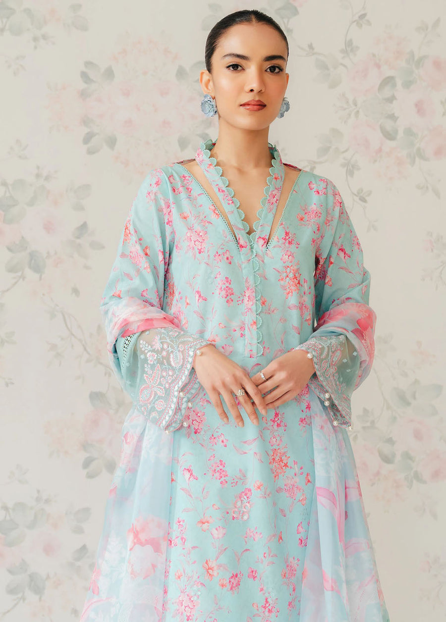 Afrozeh The Floral Charm Embroidered Lawn Unstitched 3Pc Suit AL-24-V1-07