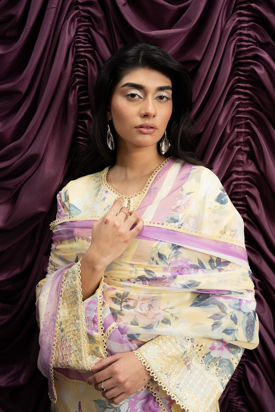 Ayzel The Bare Minimu Embroidered Lawn Unstitched 3Pc Suit AL-25-V8-05 SKYLAR