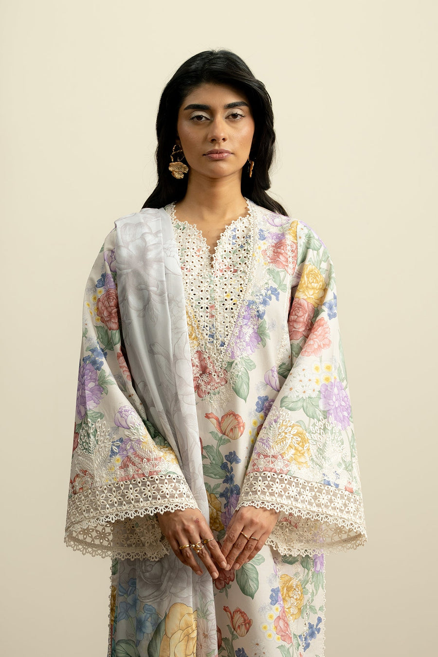 Ayzel The Bare Minimu Embroidered Lawn Unstitched 3Pc Suit AL-25-V8-10 VELOURIA