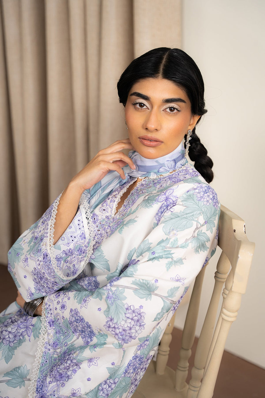 Ayzel The Bare Minimu Embroidered Lawn Unstitched 3Pc Suit AL-25-V8-11 BLOOMSWAY
