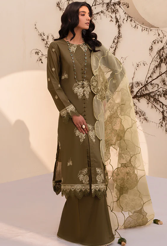 Arzu by Humdum Embroidered Luxury Lawn Unstitched 3Pc Suit AL-04