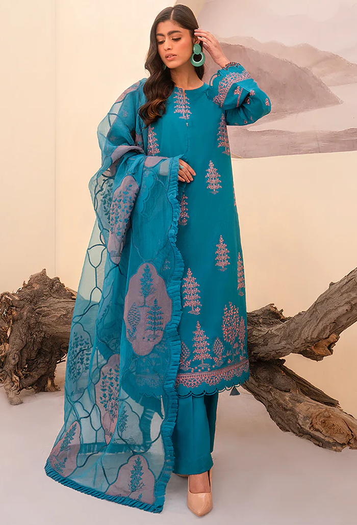 Arzu by Humdum Embroidered Luxury Lawn Unstitched 3Pc Suit AL-07