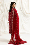 AF-DUA-3015-Alara Red Embroidered Chiffon