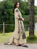Faiza Faisal Hoor Embroidered Karandi Unstitched 3Pc Suit - ALAYNA
