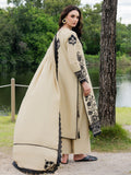 Faiza Faisal Hoor Embroidered Karandi Unstitched 3Pc Suit - ALAYNA