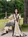 Faiza Faisal Hoor Embroidered Karandi Unstitched 3Pc Suit - ALAYNA