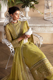 Afrozeh La Fuchsia Embroidered Chiffon Unstitched 3Pc Suit ALF-02 Diora