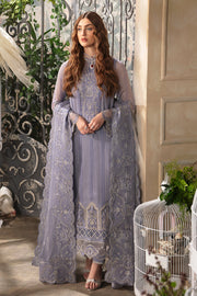 Afrozeh La Fuchsia Embroidered Chiffon Unstitched 3Pc Suit ALF-04 Elyssa