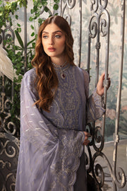 Afrozeh La Fuchsia Embroidered Chiffon Unstitched 3Pc Suit ALF-04 Elyssa