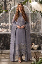 Afrozeh La Fuchsia Embroidered Chiffon Unstitched 3Pc Suit ALF-04 Elyssa