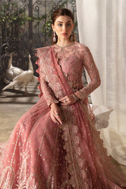 Afrozeh La Fuchsia Embroidered Net Unstitched 3Pc Suit ALF-07 Rosa
