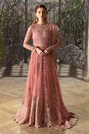 Afrozeh La Fuchsia Embroidered Net Unstitched 3Pc Suit ALF-07 Rosa
