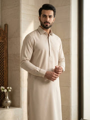Tycoon by Fabrieco Men's Unstitched Soft Blended Suit - Almond