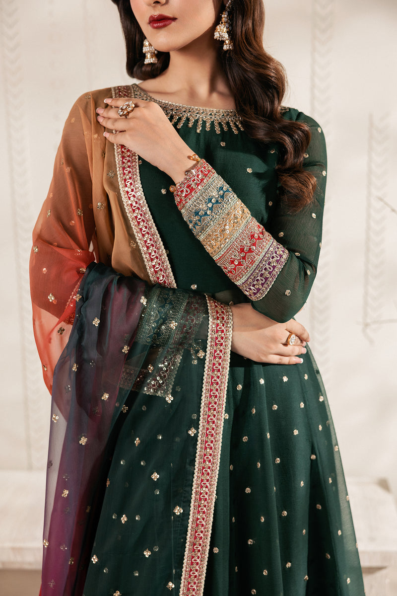 Zarif Bayaan Embroidered Luxury Chiffon Unstitched 3Pc Suit - ALVA