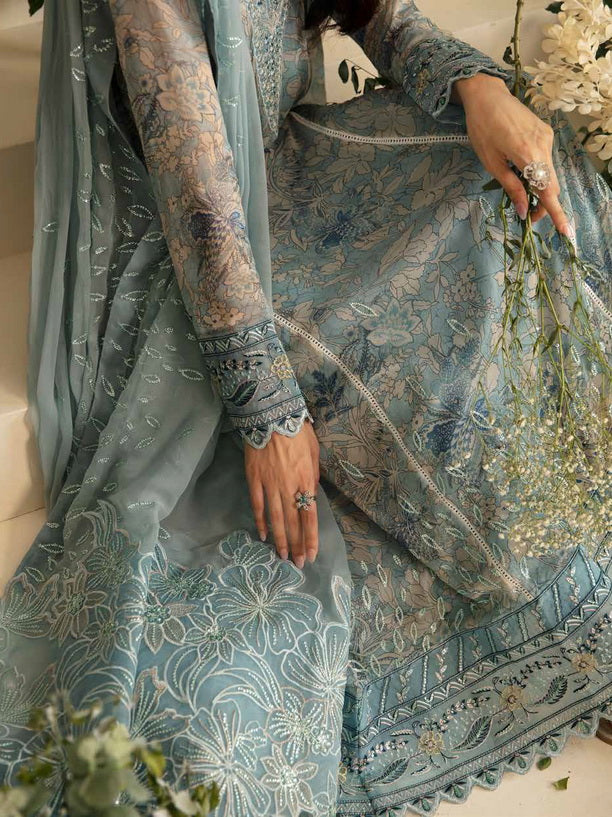 Nureh Amaya Embroidered Luxury Chiffon Unstitched 3Pc Suit AM-01