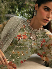 Nureh Amaya Embroidered Luxury Chiffon Unstitched 3Pc Suit AM-02