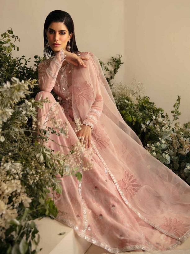 Nureh Amaya Embroidered Luxury Chiffon Unstitched 3Pc Suit AM-03