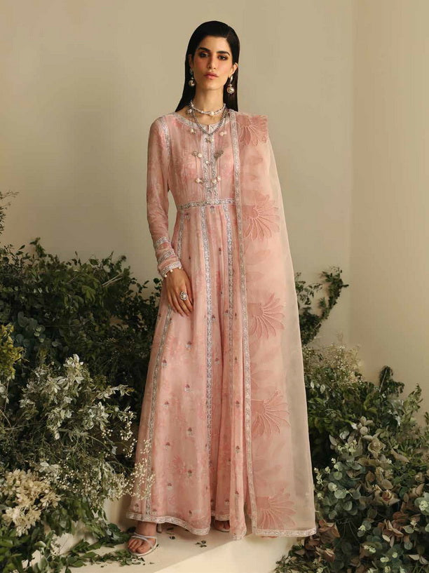 Nureh Amaya Embroidered Luxury Chiffon Unstitched 3Pc Suit AM-03