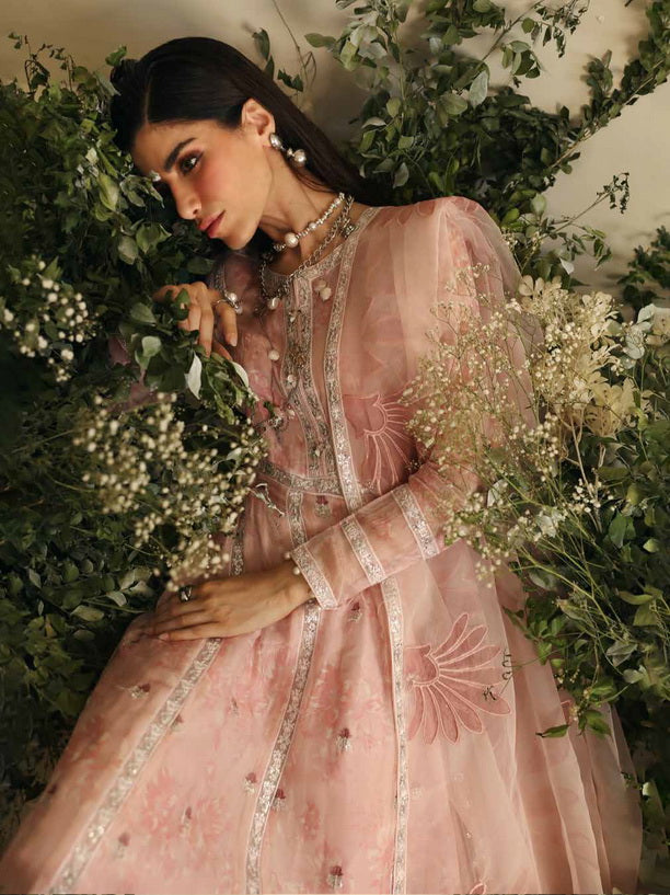Nureh Amaya Embroidered Luxury Chiffon Unstitched 3Pc Suit AM-03