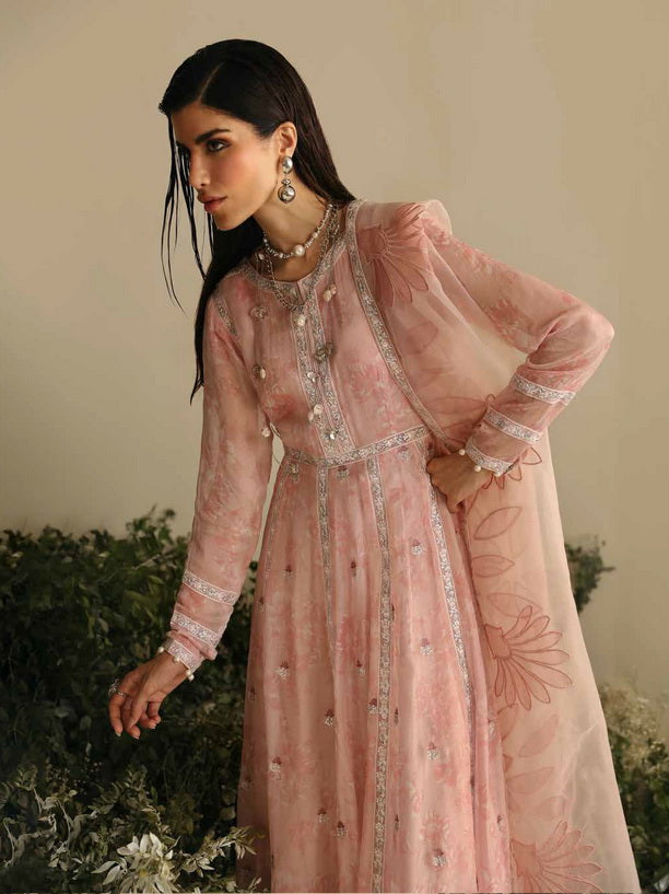Nureh Amaya Embroidered Luxury Chiffon Unstitched 3Pc Suit AM-03