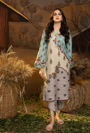 A La Mode by Humdum Unstitched Printed Lawn 2 Piece Suit AM-04