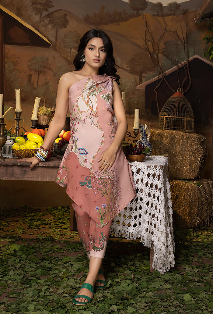A La Mode by Humdum Unstitched Printed Lawn 2 Piece Suit AM-09