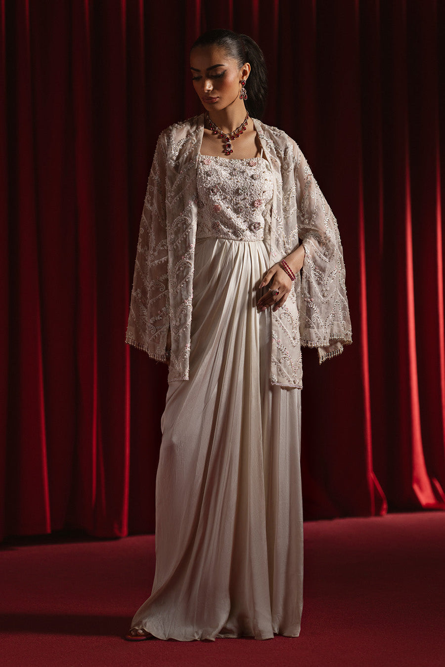 Zariya Siara Ready to Wear Pure Organza 1Pc Shirt ZB60174 AMAL