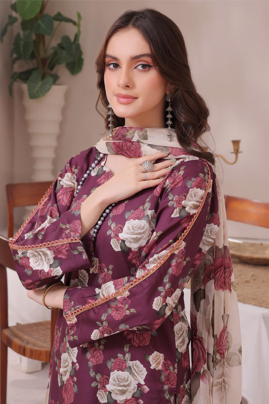Feathers Chiragh Unstitched Digital Printed Lawn 3Pc Suit AMAYA-FT274