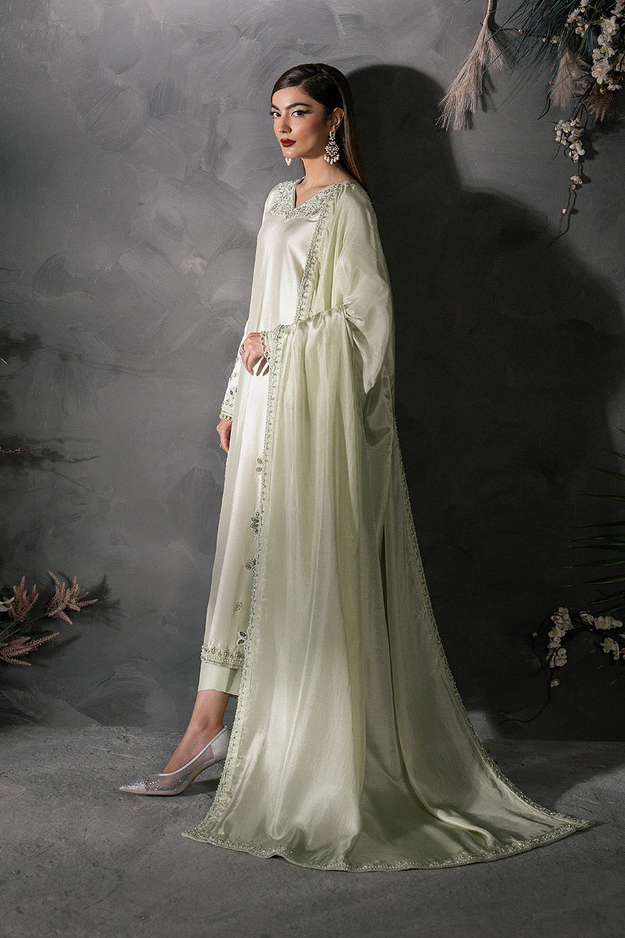 Zariya Anahira Ready to Wear Butter Silk 3Pc Suit ZB50085 AMAYA