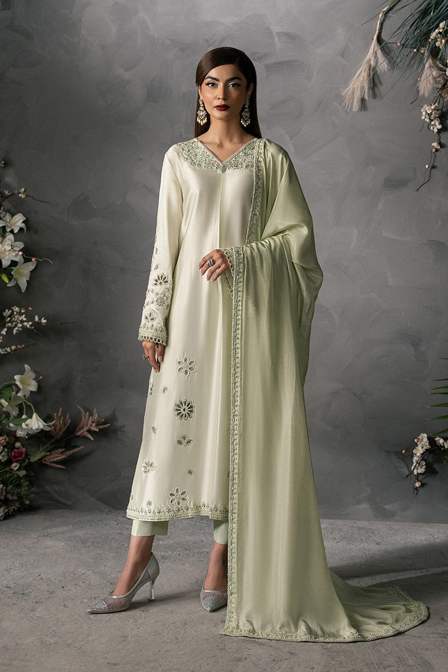 Zariya Anahira Ready to Wear Butter Silk 3Pc Suit ZB50085 AMAYA
