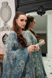 Alif by AJR Couture Embroidered Organza Unstitched 3Pc Suit - AMBROSIA